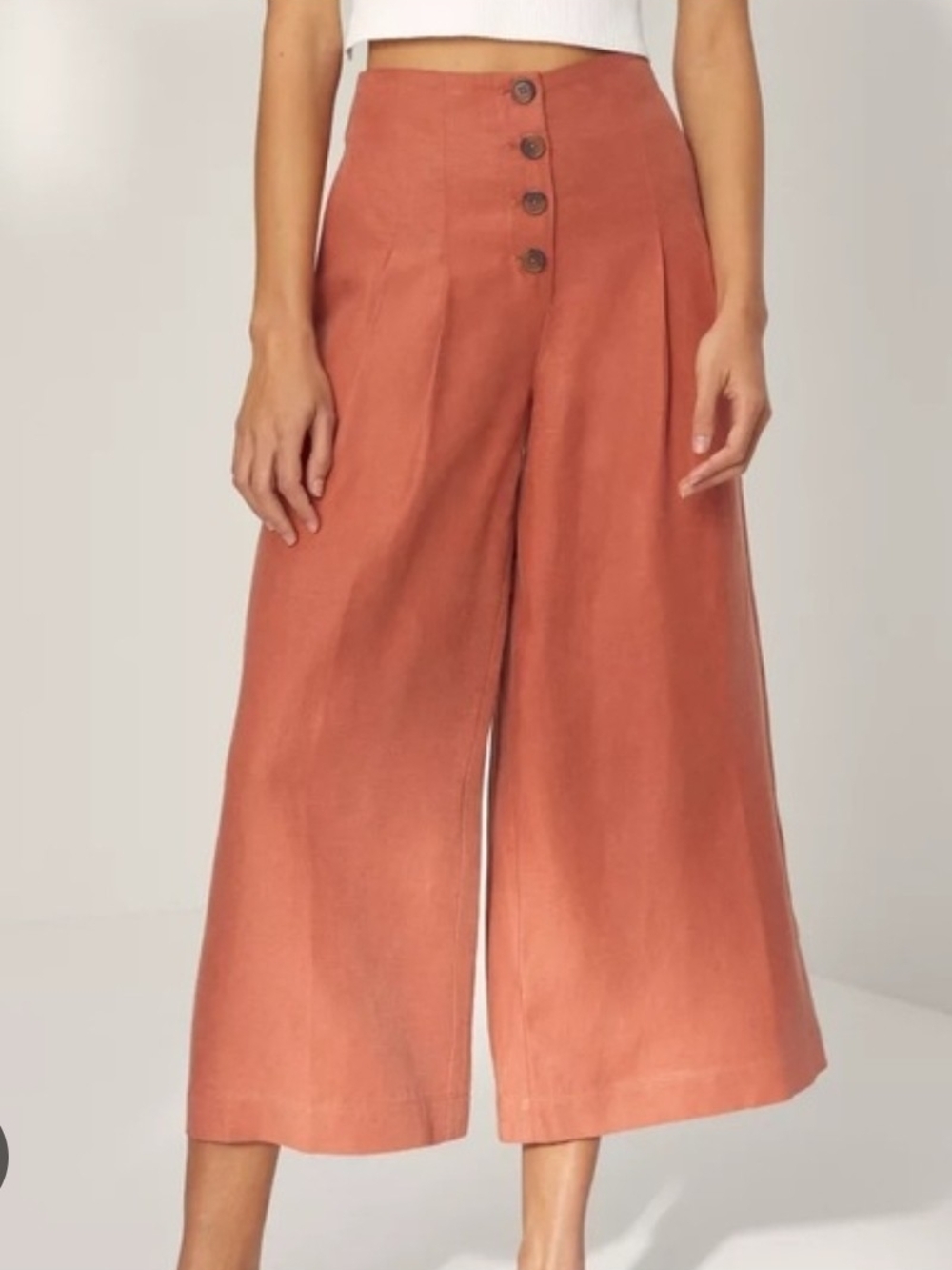 Aritzia Wilfred Wander Pant Size 4 | Terracotta Rust | High Waisted Cropped Wide